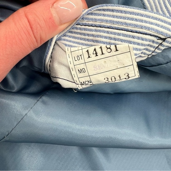 John Kent Collection Seersucker Blazer‎ Medium – Blue White Pinstripe - Picture 7 of 10